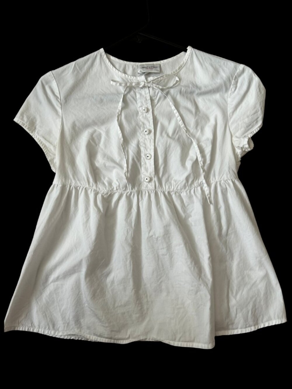 Archival Isaac Mizrahi for Target White Cotton Babydoll Peplum Blouse Top